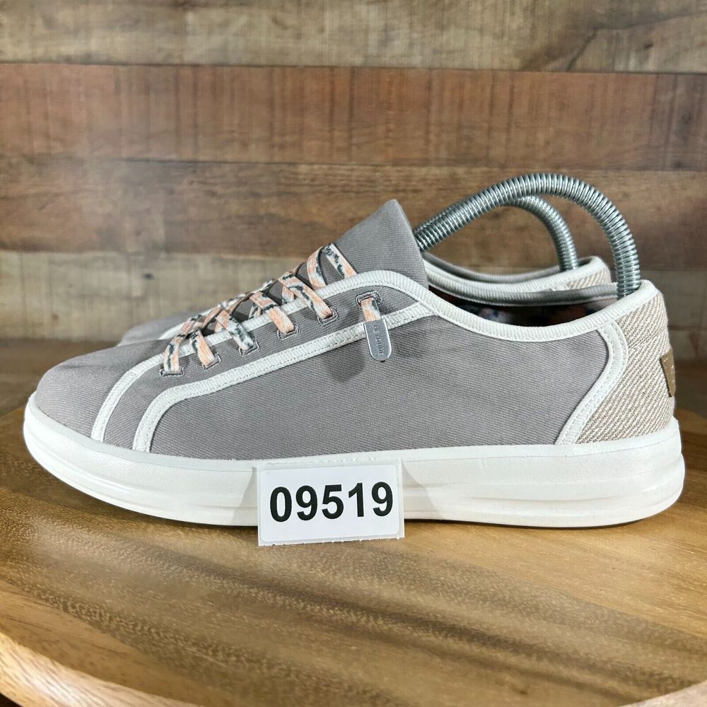 Hey Dude Shoes Womens 9 Stone Gray Brown Karina Joy Lace Up or Slip On